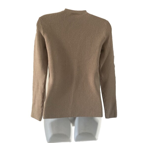 FIGS Sweater Womens Sz XS Latte Beige Long Sleeve Ribbed Knit Preppy Casual Cozy - Picture 9 of 10